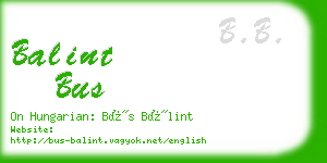 balint bus business card